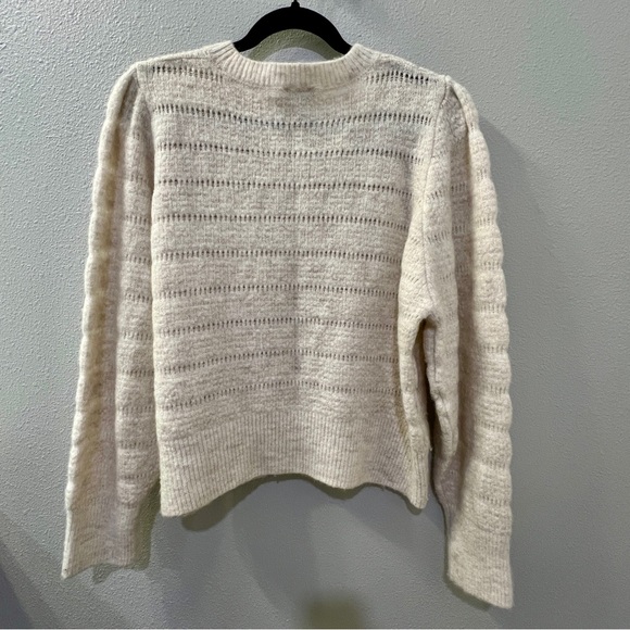 TOPSHOP Cream Knit Pull Over Crew Neck Sweater - Picture 2 of 4